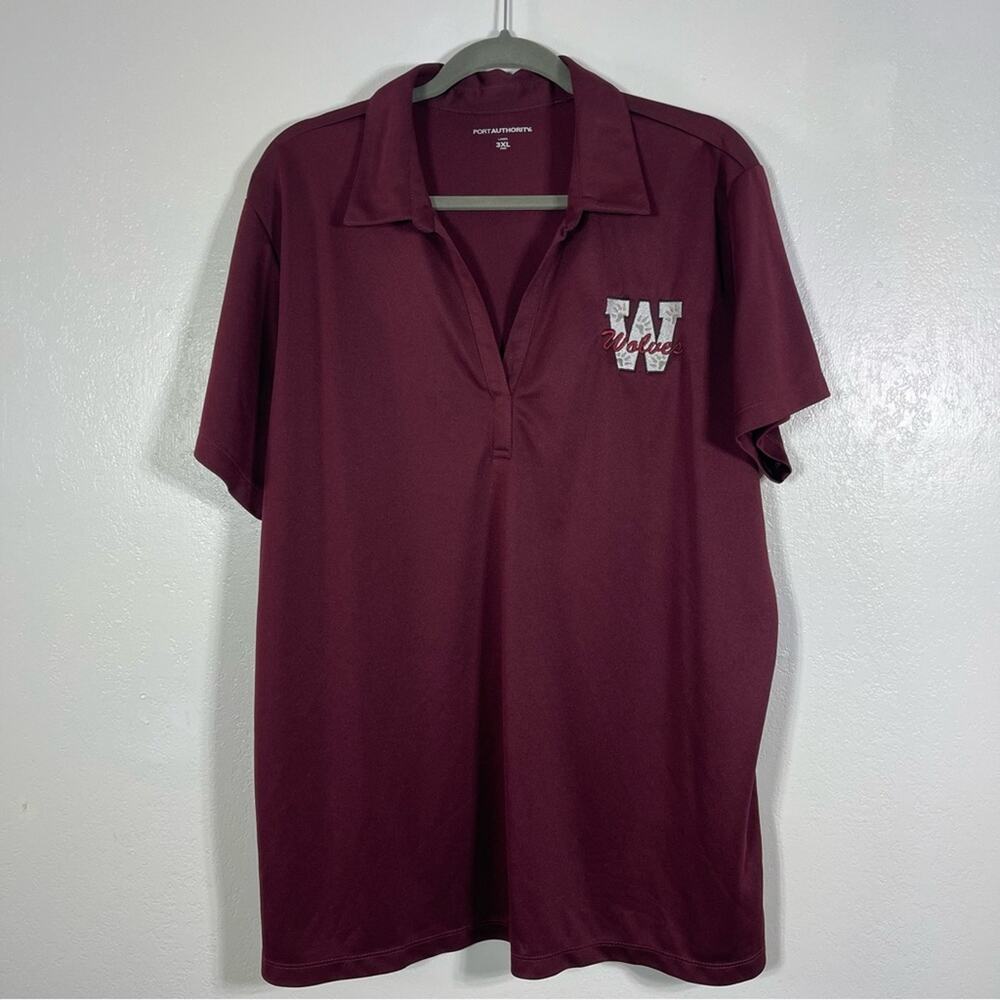 Port Authority, Wolves Maroon Polo Shirt. Size 3XL. Excellent condition!